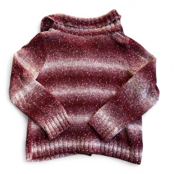 Christopher & Banks Womens Burgundy and White Speckled Cardigan Size Large - Picture 2 of 4